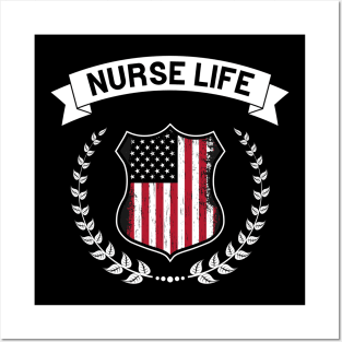 Patriotic Nurse - Nurse Life RN LPN CNA Nursing Posters and Art